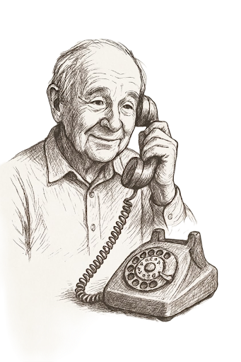 Illustration of a senior talking on the phone
