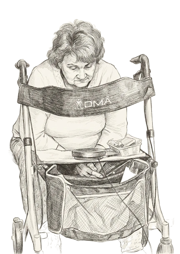 Illustration of a senior woman